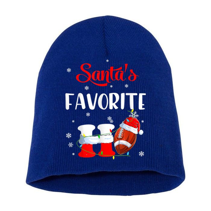 Funny Christmas SantaS Favorite Ho Xmas Football Gift Short Acrylic Beanie