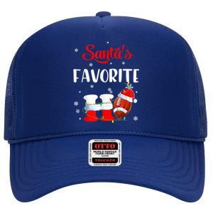 Funny Christmas SantaS Favorite Ho Xmas Football Gift High Crown Mesh Back Trucker Hat