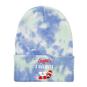 Funny Christmas SantaS Favorite Ho Xmas Football Gift Tie Dye 12in Knit Beanie