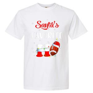 Funny Christmas SantaS Favorite Ho Xmas Football Gift Garment-Dyed Heavyweight T-Shirt