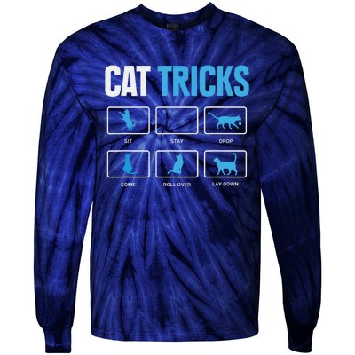 Funny Cat Sayings Cat Tricks Tie-Dye Long Sleeve Shirt