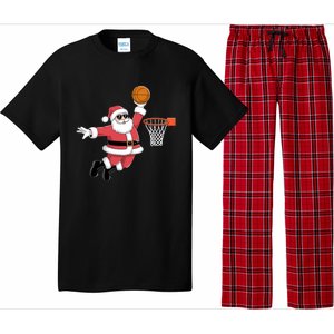 Funny Christmas Santa Claus Dunking A Basketball Xmas Gift Pajama Set