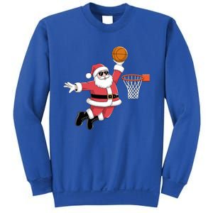 Funny Christmas Santa Claus Dunking A Basketball Xmas Gift Sweatshirt