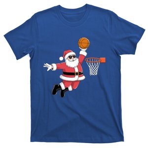 Funny Christmas Santa Claus Dunking A Basketball Xmas Gift T-Shirt