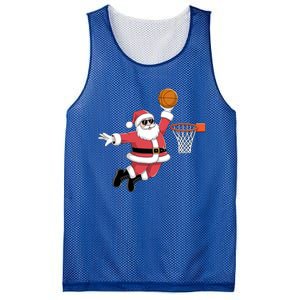 Funny Christmas Santa Claus Dunking A Basketball Xmas Gift Mesh Reversible Basketball Jersey Tank