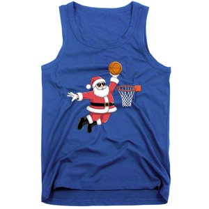 Funny Christmas Santa Claus Dunking A Basketball Xmas Gift Tank Top