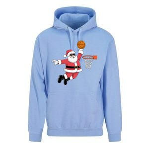 Funny Christmas Santa Claus Dunking A Basketball Xmas Gift Unisex Surf Hoodie