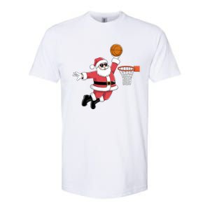 Funny Christmas Santa Claus Dunking A Basketball Xmas Gift Softstyle CVC T-Shirt