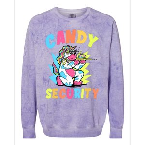 Funny Candy Security | Halloween Party Colorblast Crewneck Sweatshirt