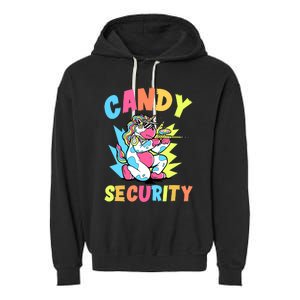 Funny Candy Security | Halloween Party Garment-Dyed Fleece Hoodie