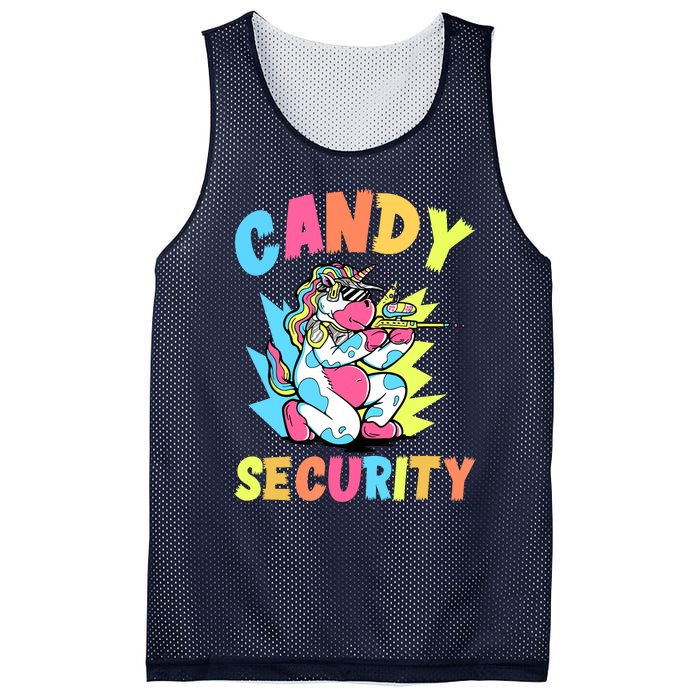 Funny Candy Security | Halloween Party Mesh Reversible Basketball Jersey Tank