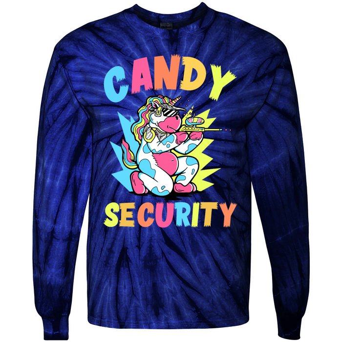 Funny Candy Security | Halloween Party Tie-Dye Long Sleeve Shirt