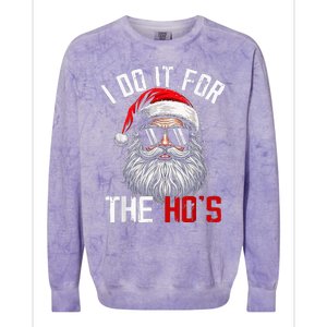 Funny Christmas Santa Claus I Do It For The Hos Cute Xmas Colorblast Crewneck Sweatshirt