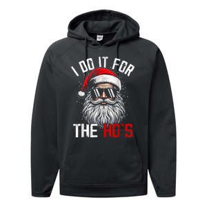 Funny Christmas Santa Claus I Do It For The Hos Cute Xmas Performance Fleece Hoodie