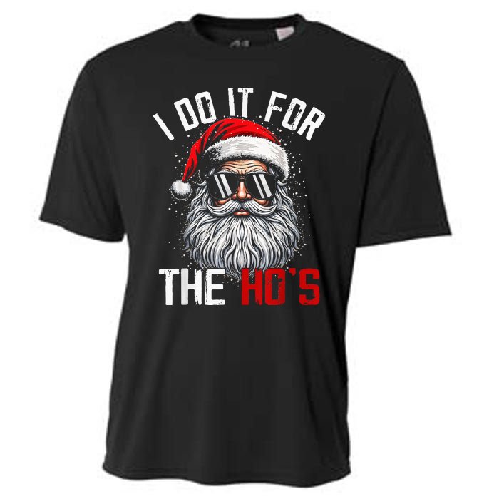 Funny Christmas Santa Claus I Do It For The Hos Cute Xmas Cooling Performance Crew T-Shirt