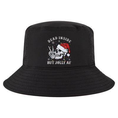 Funny Christmas Skull Dead Inside But Jolly Af Cute Cool Comfort Performance Bucket Hat