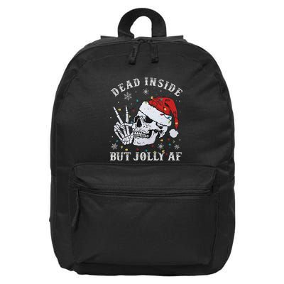 Funny Christmas Skull Dead Inside But Jolly Af Cute 16 in Basic Backpack