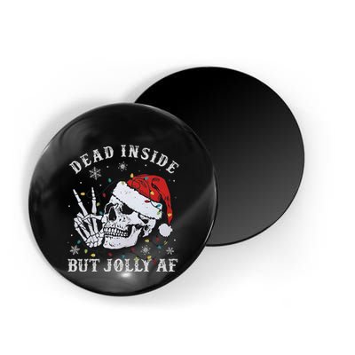 Funny Christmas Skull Dead Inside But Jolly Af Cute Magnet