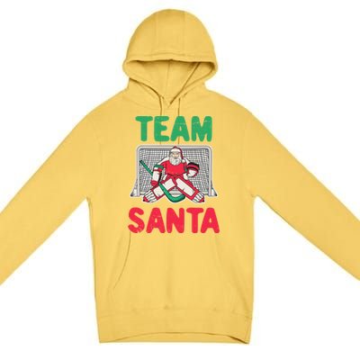 Funny Christmas Santa Ice Hockey Goaltender Goalie Gift Premium Pullover Hoodie