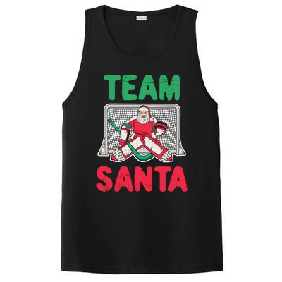 Funny Christmas Santa Ice Hockey Goaltender Goalie Gift PosiCharge Competitor Tank