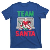 Funny Christmas Santa Ice Hockey Goaltender Goalie Gift T-Shirt