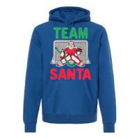 Funny Christmas Santa Ice Hockey Goaltender Goalie Gift Premium Hoodie