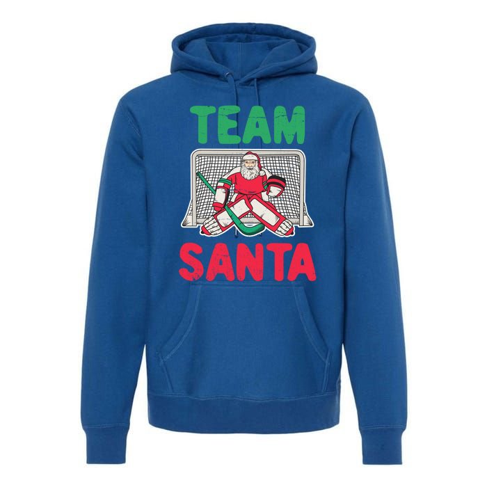 Funny Christmas Santa Ice Hockey Goaltender Goalie Gift Premium Hoodie