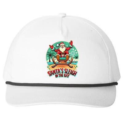 Funny Christmas Santa´S Sleigh In The Bay Beach Christmas Meaningful Gift Snapback Five-Panel Rope Hat