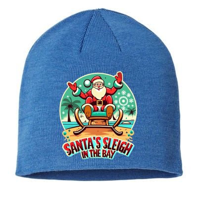 Funny Christmas Santa´S Sleigh In The Bay Beach Christmas Meaningful Gift Sustainable Beanie