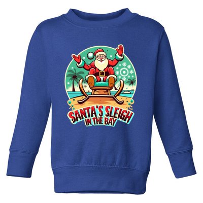 Funny Christmas Santa´S Sleigh In The Bay Beach Christmas Meaningful Gift Toddler Sweatshirt