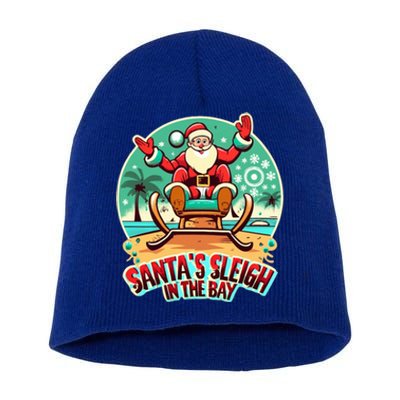 Funny Christmas Santa´S Sleigh In The Bay Beach Christmas Meaningful Gift Short Acrylic Beanie