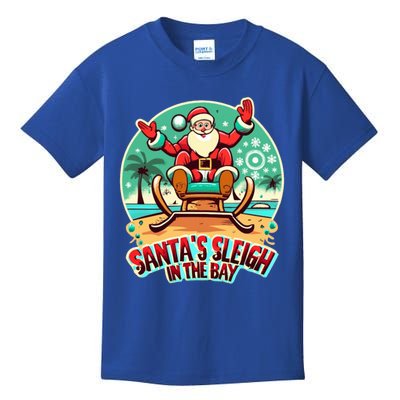 Funny Christmas Santa´S Sleigh In The Bay Beach Christmas Meaningful Gift Kids T-Shirt