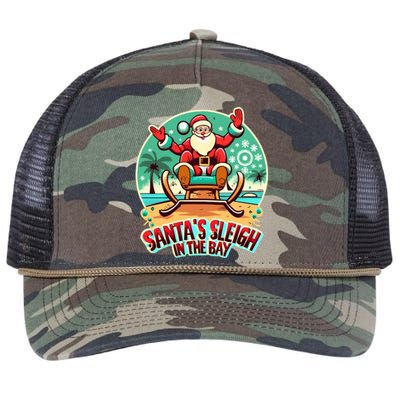 Funny Christmas Santa´S Sleigh In The Bay Beach Christmas Meaningful Gift Retro Rope Trucker Hat Cap