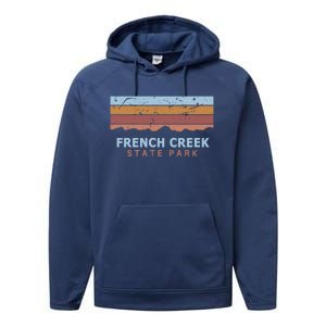 French Creek State Park Pennsylvania Retro Cool Gift Performance Fleece Hoodie