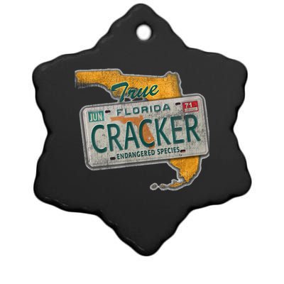 Florida Cracker Shirt Florida Strong Hurricane Ian Support Florida Ceramic Star Ornament