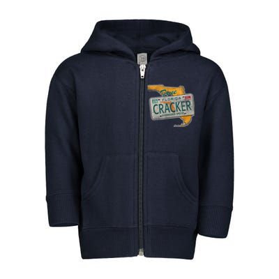 Florida Cracker Shirt Florida Strong Hurricane Ian Support Florida Toddler Zip Fleece Hoodie