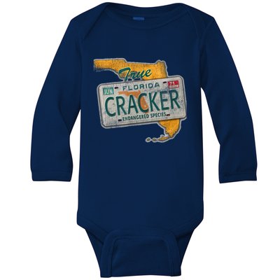 Florida Cracker Shirt Florida Strong Hurricane Ian Support Florida Baby Long Sleeve Bodysuit