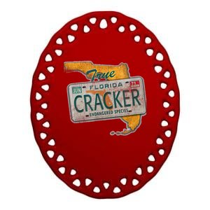 Florida Cracker Shirt Florida Strong Hurricane Ian Support Florida Ceramic Oval Ornament