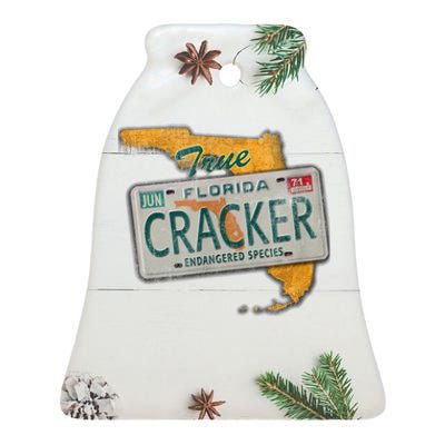 Florida Cracker Shirt Florida Strong Hurricane Ian Support Florida Ceramic Bell Ornament