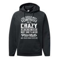 Funny Crazy Sister With Issues Partner In Crime Performance Fleece Hoodie