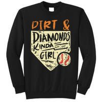 Fun Cute Softball Baseball Dirt & Diamonds Kinda Girl Sweatshirt