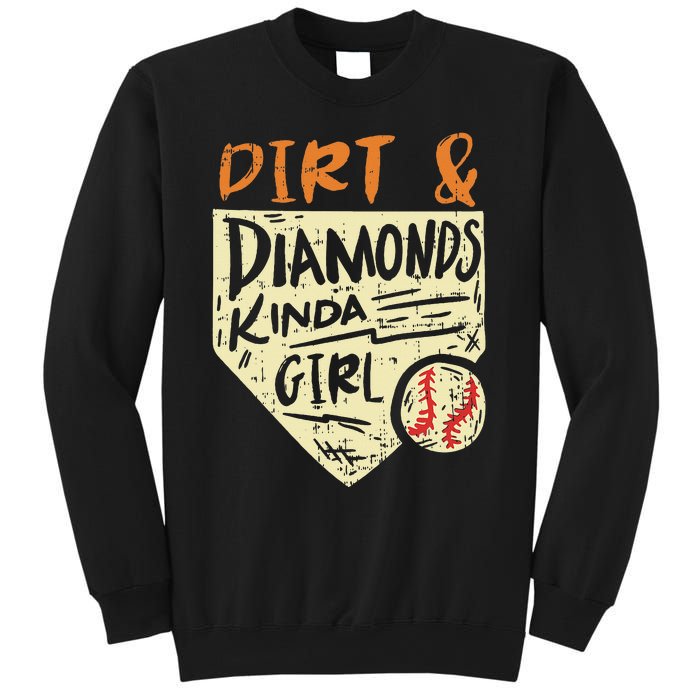 Fun Cute Softball Baseball Dirt & Diamonds Kinda Girl Sweatshirt