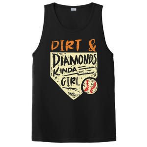 Fun Cute Softball Baseball Dirt & Diamonds Kinda Girl PosiCharge Competitor Tank