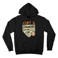 Fun Cute Softball Baseball Dirt & Diamonds Kinda Girl Tall Hoodie