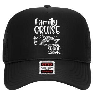 Family Cruise Squad 2024 Family Holiday Matching Cruise High Crown Mesh Back Trucker Hat