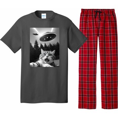 Funny Cat Selfie With Ufo Alien Pajama Set