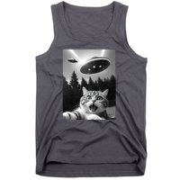 Funny Cat Selfie With Ufo Alien Tank Top