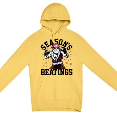 Funny Christmas Seasons Beatings Mma Boxing Santa Claus Premium Pullover Hoodie