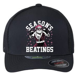 Funny Christmas Seasons Beatings Mma Boxing Santa Claus Flexfit Unipanel Trucker Cap