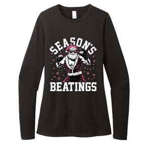 Funny Christmas Seasons Beatings Mma Boxing Santa Claus Womens CVC Long Sleeve Shirt